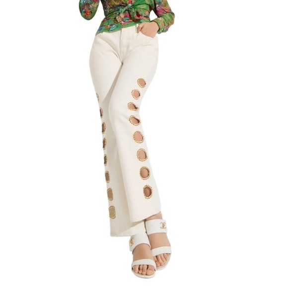 Ooh La La Jeans with Circular Cutouts Light Wash Medium - Picture 2 of 13